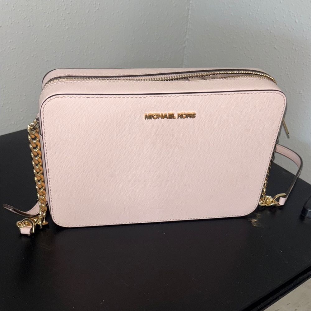 Michael Kors Blush Crossbody Bag with Gold Accents